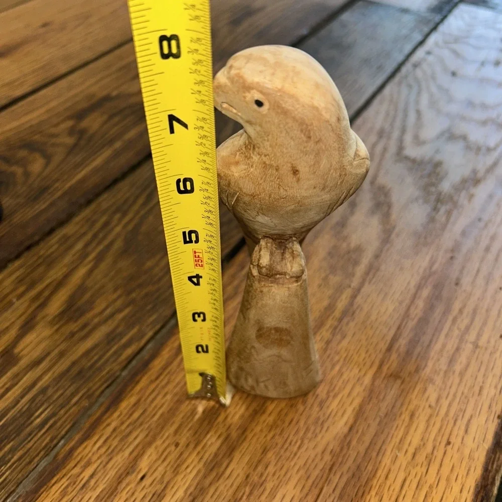 VTG‎ Hand Carved Wooden Parrot On Pillar Mikafi 9
